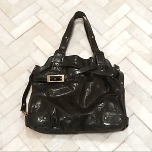 Kooba Black w/ Gold Leather Shoulder Purse